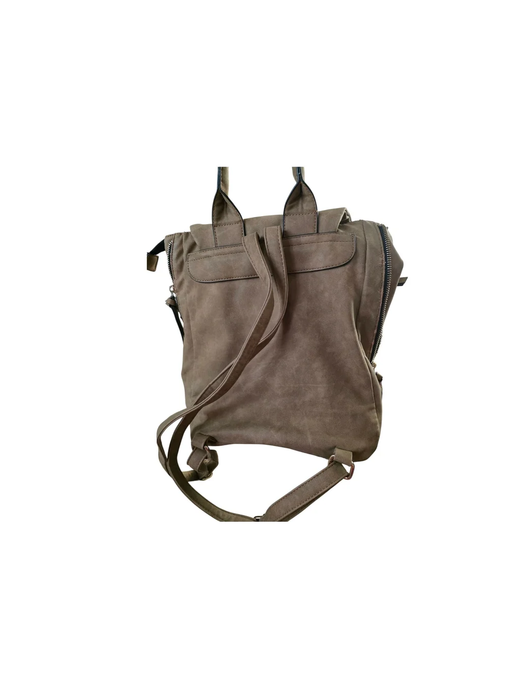 None taupe backpack